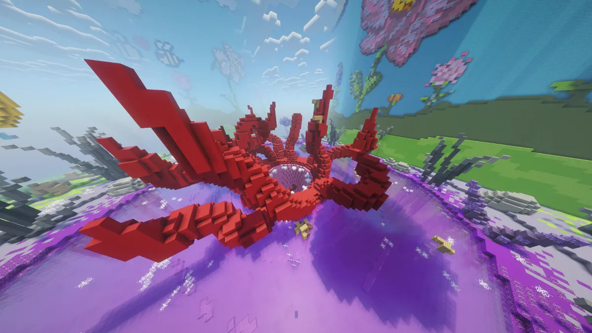 Wielki potwór na mapie BoxPvP Blokowo.pl - strefa Potwornego KOTH-a